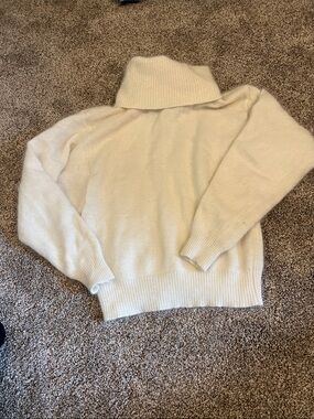 Vintage I.B. Diffusion Ivory Angora Rabbit Fur Lambswool Turtleneck Sweater M